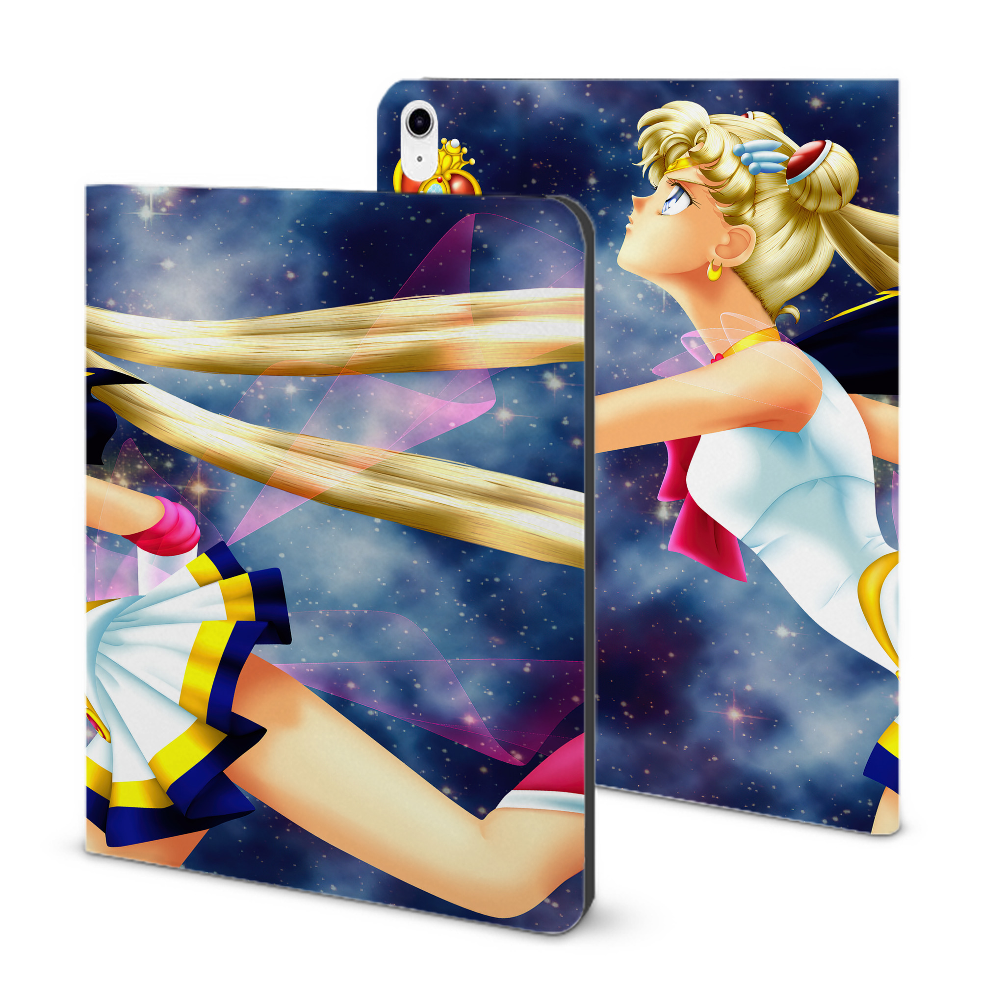 （画像用） 美少女戦士セーラームーン Sailor Moon IPad ケース ブック型 PUレザー TPU 耐衝撃 軽量 薄型 ペン収納なし 全面保護 IPad 各モデル対応